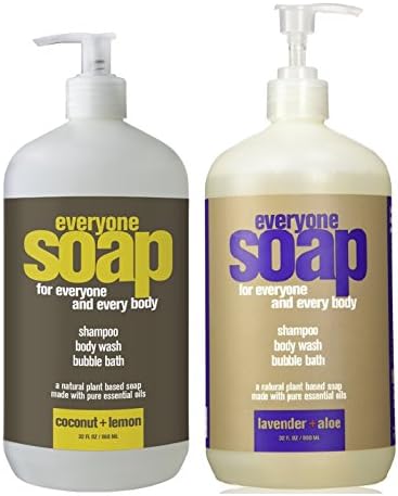 Everyone 3-in-1 Soap, Lavender plus Aloe & Coconut plus Lemon (32 Ounce Each)