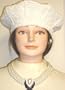 Hand Crocheted White Rayon Cotton Gimp and Chenille Beret for Women and Teens Offered in Combination with Three Strand White Cultured Pearl Necklace and Earrings