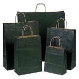 from Paper Bags 25x Dark Green Paper Gift Bags with Twisted Handles - 22cm x 31cm x 10cm