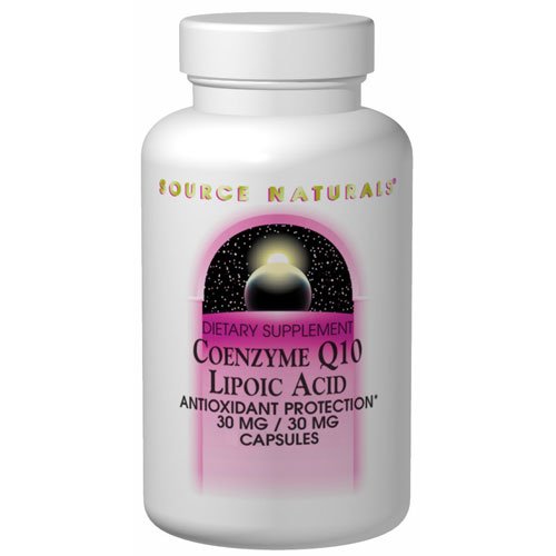 Source Naturals Coenzyme Q10,/Lipoic Acid 30mg/30mg, 60 Capsules