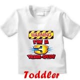 Birthday Toddler Gildan T-Shirt : Warning - I'm a 3 Year-Old