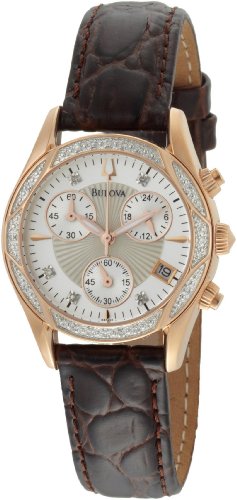 Bulova Women's 98R136 Diamond Mother-Of-Pearl Dial Strap Watch