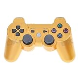 600mAh Rechargeable Wireless Dual-Shock Game Controller for PS3 (Golden)