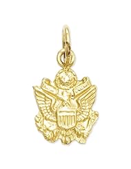 14k U. S. Army Insignia Charm, Best Quality Free Gift Box Satisfaction Guaranteed
