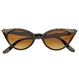 Vintage Inspired Mod Womens Fashion Rhinestone Cat Eye Sunglasses