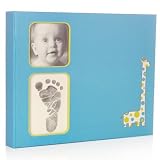 Photo and Footprint Baby Book - Blue