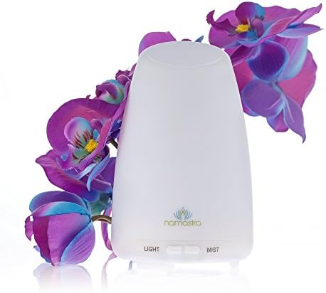 Essential Oil Ultrasonic Diffuser for Aromatherapy, 3.4 fl. oz. Portable Diffuser and Cool Mist Personal Humidifier, Whisper Quiet with Energy Saving LED Lights by Namastra