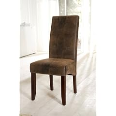 Esszimmerstuhl Roma Antik-Braun Leder-Optik Beine Holz Braun (2 St�ck)