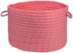 Solid Fabric Basket Storage Basket, 18 by 12-Inch, Coral Pink