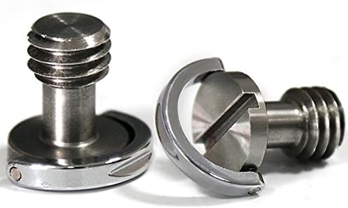 Standard 3/8"-16 Quick Release Camera Screw Adapter Long Shaft D-ring Tripod Fixing Screw (Pack of 2)