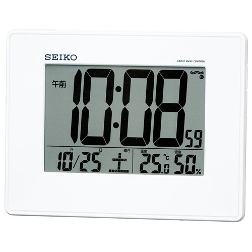 SEIKO CLOCK ( Seiko clock ) radio waves multiplied'uÅ’"clock SQ770W white paint electronic sound alarm temperature and humidity level display digital