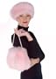 Fur Handbag -Pink Fox Fur - Pearl Handle