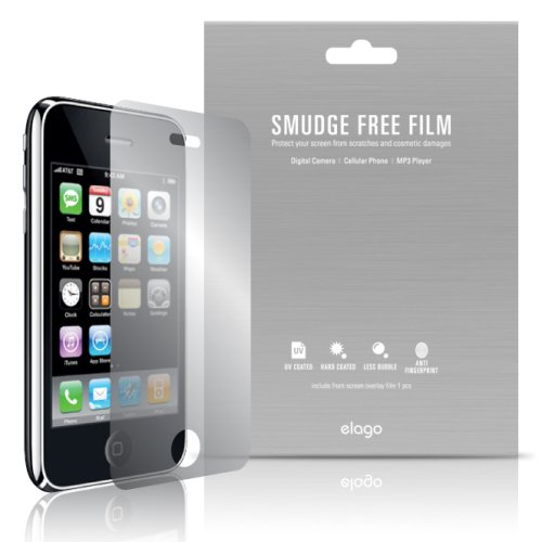 elago Smudge Free Film Set for iPhone 3G + Microfiber Cleaner (Made in USA)