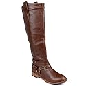 Brinley Co. Wide Calf Knee-high Ankle-strap Riding Boot