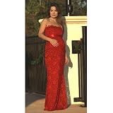 Nicole Maternity Womens Long Red Strapless Lace Dress Gown S-2XL