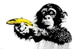 Monkey - Banana - Poster Foto Affen -...