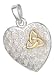 Sterling Silver Two Tone Heart Pendant with Celtic Trinity Knot.