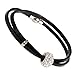 Stunning Womens Urban Jewelry Leather Cubic Zirconia Bead Wrap Bracelet 7