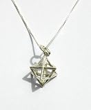Silver Merkaba Necklace Kabbalah Jewelry for Protection and Balance
