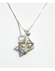 Silver Merkaba Necklace Kabbalah Jewelry for Protection and Balance