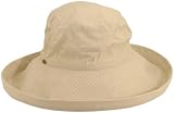 Scala Women’s Cotton Big Brim Ultraviolet Protection Hat with Inner Drawstring, Natural, One Size