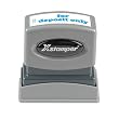 Xstamper One-Color Title Message Stamp, For Deposit Only, Pre-Inked/Re-Inkable, Blue (1333)