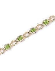 14kt Yellow Gold Oval Peridot Bracelet.
