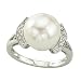 Chinese Fresh Water Pearl with 0.04 ct. Diamond Fashion Ring in 14K White Gold
