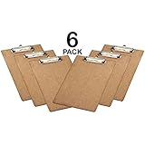 Acrimet Clipboard, Hardboard, 6-pack, Low Profile Clip, Letter Size