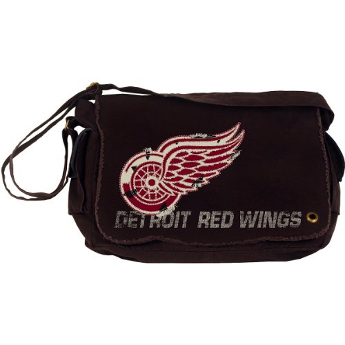 Old Time Hockey Detroit Red Wings Canvas Messenger Bag