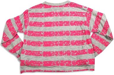 Celeb Kids - Little Girls Long Sleeve Crop Striped Top, Grey, Pink 29582-4T