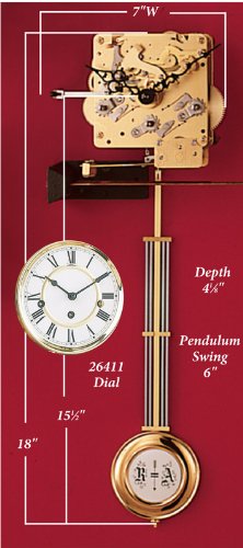 Hermle 341-020 8-Day Westminster Movement