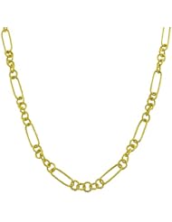 14 Karat Yellow Gold 4.3-mm Textured 5+1 Link Necklace (18 Inch)