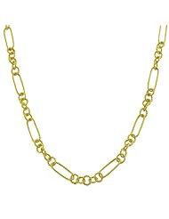 14 Karat Yellow Gold 4.3-mm Textured 5+1 Link Necklace (24 Inch)