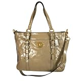 COACH CHELSEA LARGE PATENT LEATHER CONVERTIBLE SHOULDER STRAP HANDBAG PUTTY 14022