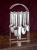20 PIECE PIERCED FLATWARE ON RACK