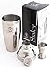Premium Quality Professional 3-Piece 24oz / 180 Recipes / Stainless Steel Martini and Cocktail Shaker SET / Built in Strainer & Jigger / at Home Bar Ware Set / Bartender Tool / Liquor Mixer