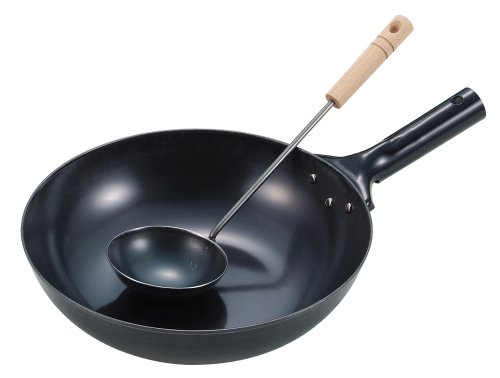パール金属  グルメスタッフ 鉄製 いため鍋 28cm 中華お玉 セット H-8564