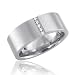 Men's Stainless Steel Diamond Band Ring (H, SI, 0.03 carat)-Band Width:7mm