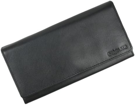 Starlite~Gents Black Real Leather Wallet Case With Credit Card & Coin Slot