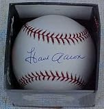 Hank Aaron Hand Signed Autographed Official Major League Baseball w/ Photo of Signing
