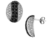 Black and White 1.15 Carat (ctw) Diamond Earrings in 14K White Gold