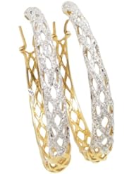 Women 14k Yellow Gold 1.49ctw diamond Hoop earring 62 LE270Y Size 12.83