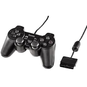 Hama Black Force - Manette de jeu - 14 bouton(s) - pour Sony PlayStation 2, Sony PS one - noir