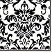 Damask Black & White Beverage Napkin