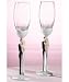 Caucasion Couple Bride and Groom Wedding Toasting Glasses - Set of 2