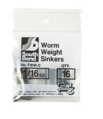 SOUTH BEND SPORTING GOOD FWWO WEIGHTS WORM 1/16OZ (PACK OF 12)