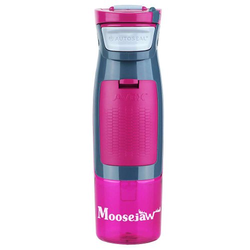 AVEX Kangaroo Autoseal Water Bottle with Storage, 24oz, Pink