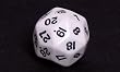 Koplow Opaque d30 Dice, White with Black numbers