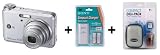 GE A1030 Silver Digital Camera 10MP (2x SONY RECHARGEABLE BATTERIES, 1GB SD CARD, CASE & READER from eCom Cameras)